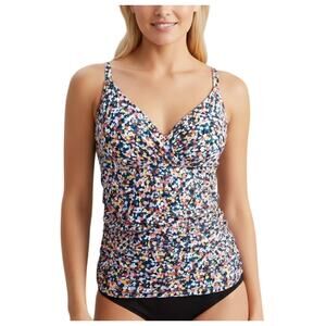 Anne Cole Underwire Surplice Tankini Top Multicolor Size 34D 32DD NWT
